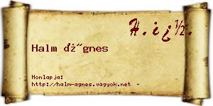 Halm Ágnes névjegykártya