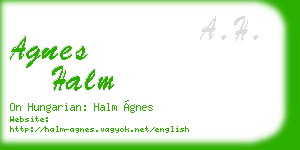 agnes halm business card